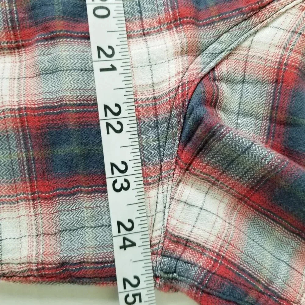 Nordstrom Men's Shop Size XL Trim Fit Classic Plaid Farm Shirt Grunge Western